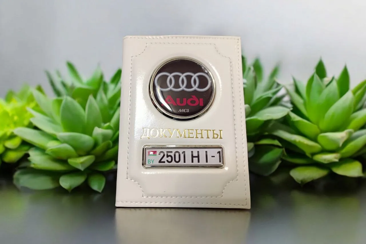 Обложка для автодокументов белая